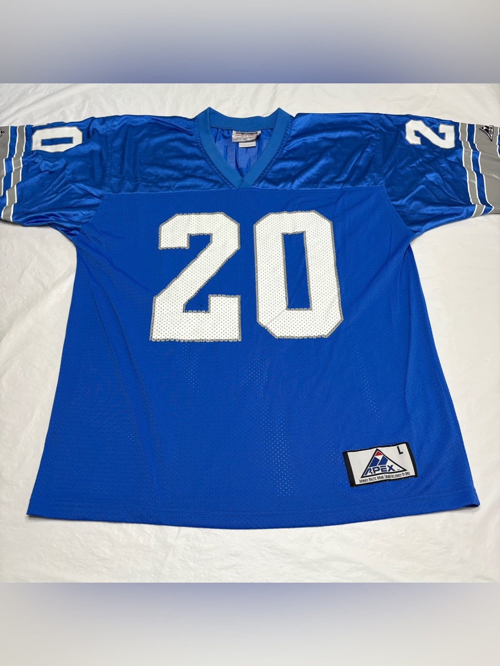 Detroit Lions Jersey Vintage 90's Barry Sanders Apex One Blue Jersey Men’s Large